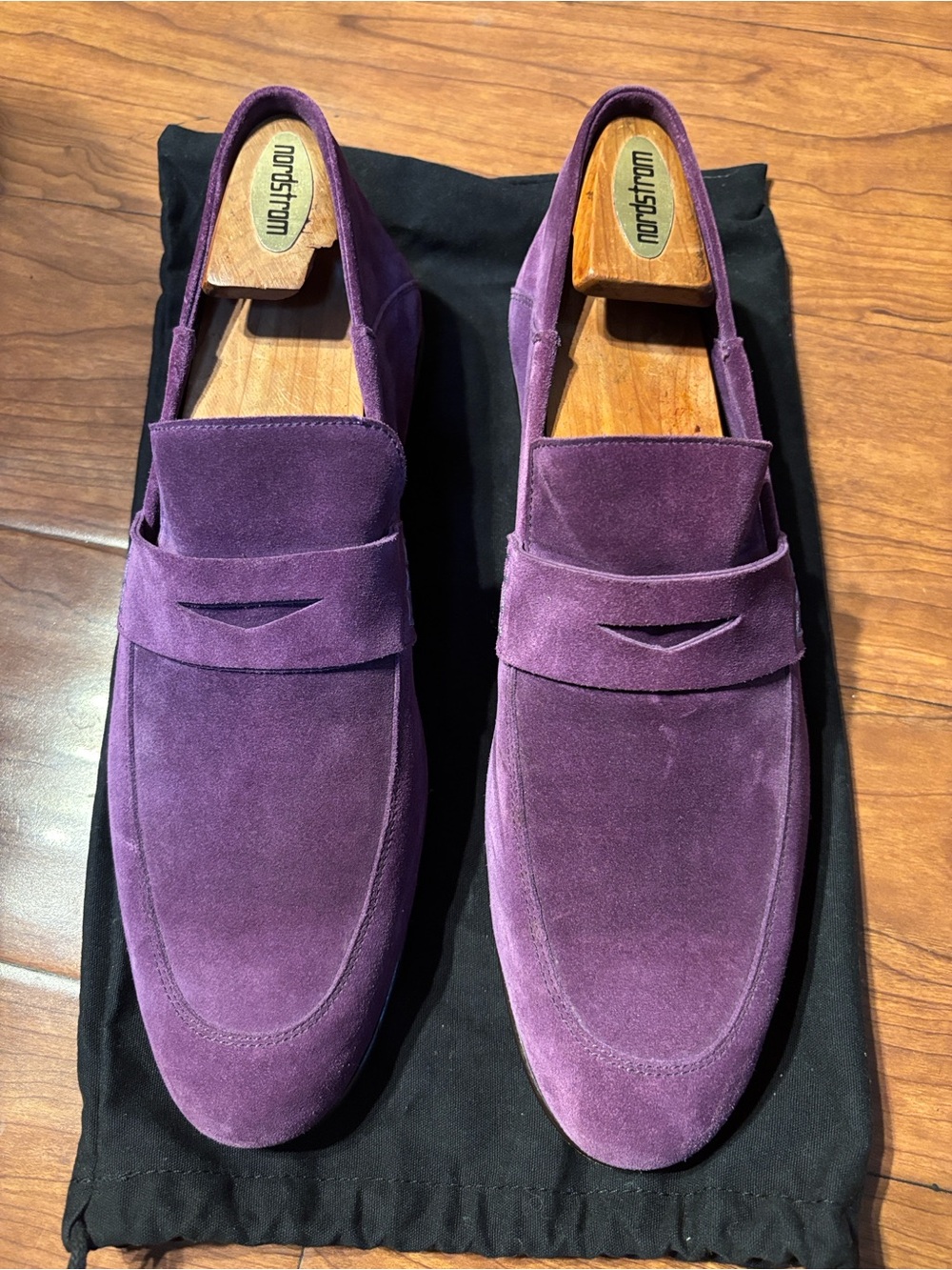 Harrys of London Purple Leather Suede Loafers - Picture 2 of 7